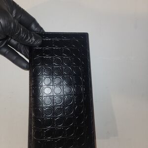 Salvatore Ferragamo Black Embossed Wallet